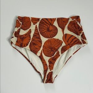 Johanna Ortiz Oceania Bikini Bottom in Cream and Orange